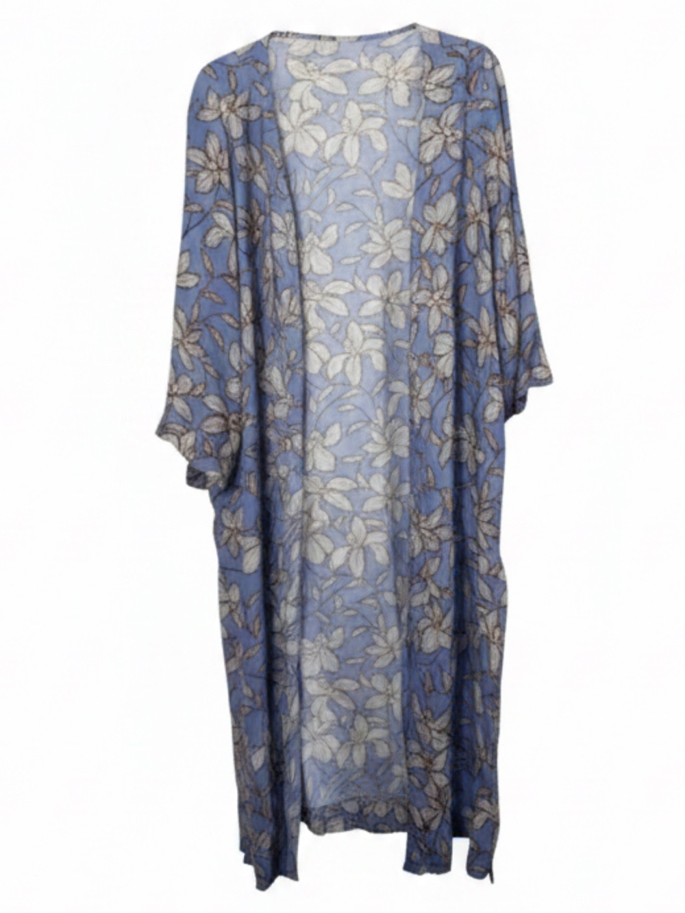 Jessica Simpson Boho Blue Floral Open Front Duster Kimono Size
2X